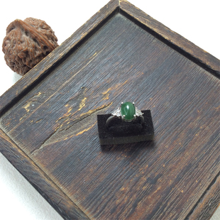 南阳独山玉天蓝老料戒指独玉女士s925银戒指指环简约款送妈妈礼物