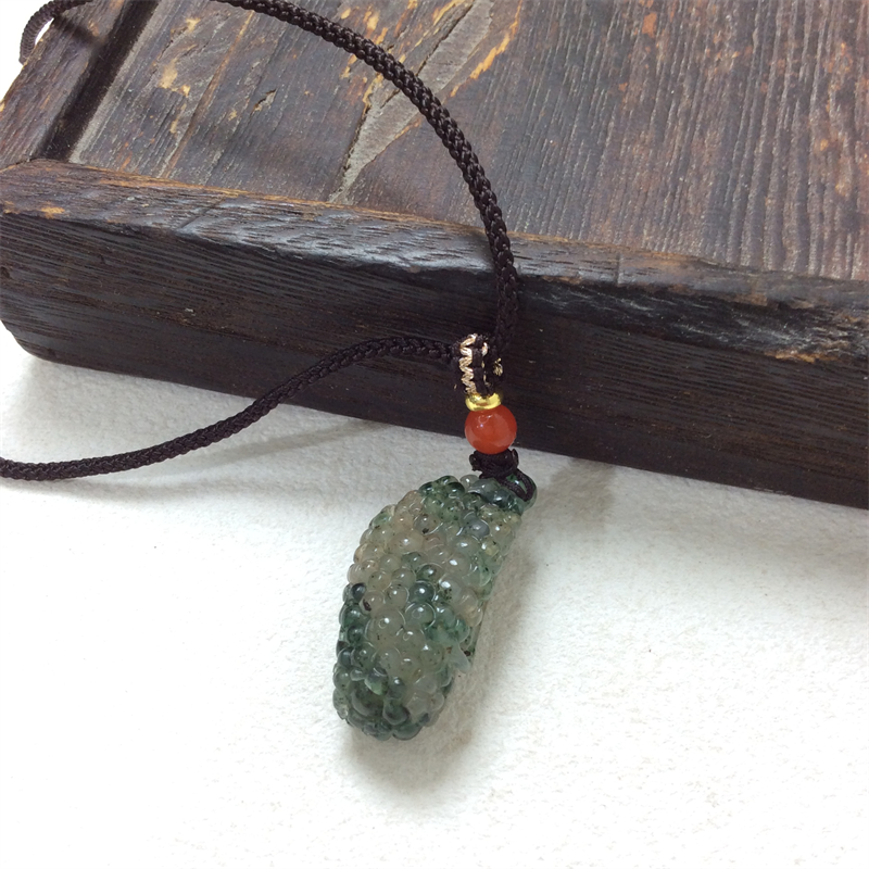 南阳独山玉天蓝料葡萄吊坠挂坠独玉女款硕果累累玉石挂件玉坠玉佩