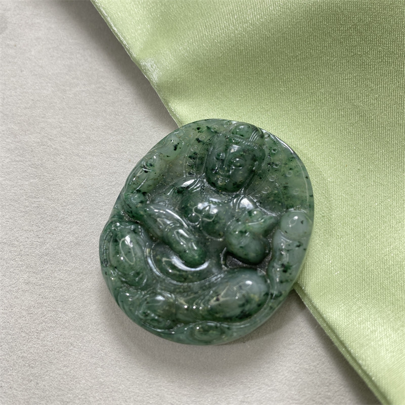 独玉独山玉玉坠南阳玉挂坠挂件男款天蓝观音吊坠观世音菩萨保平安
