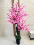 Kerry Peach Blossom Моделирование деревьев растения Пол Популярный Офис офис Bonsai Пластиковый фальшивый цветок шелковый цветок Большое украшение гостиной