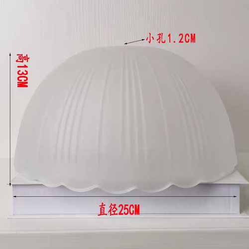 灯罩外壳通用灯罩磨砂玻璃灯罩外壳替换圆形E27螺口卧室