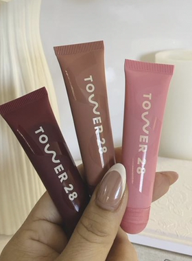 预*定 美国Tower 28润唇膏有色保湿滋润唇膜sos护唇膏11g mini套