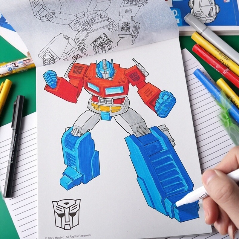 儿童画画描绘本变形金刚涂色本临摹本3到6岁男孩幼儿填色涂鸦绘画