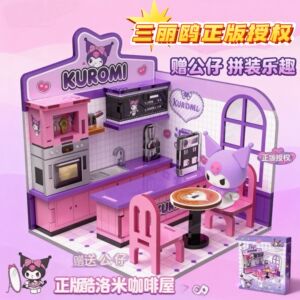 三丽鸥库洛米拼装小屋咖啡屋模型DIY微缩场景小屋美乐蒂小屋玩具