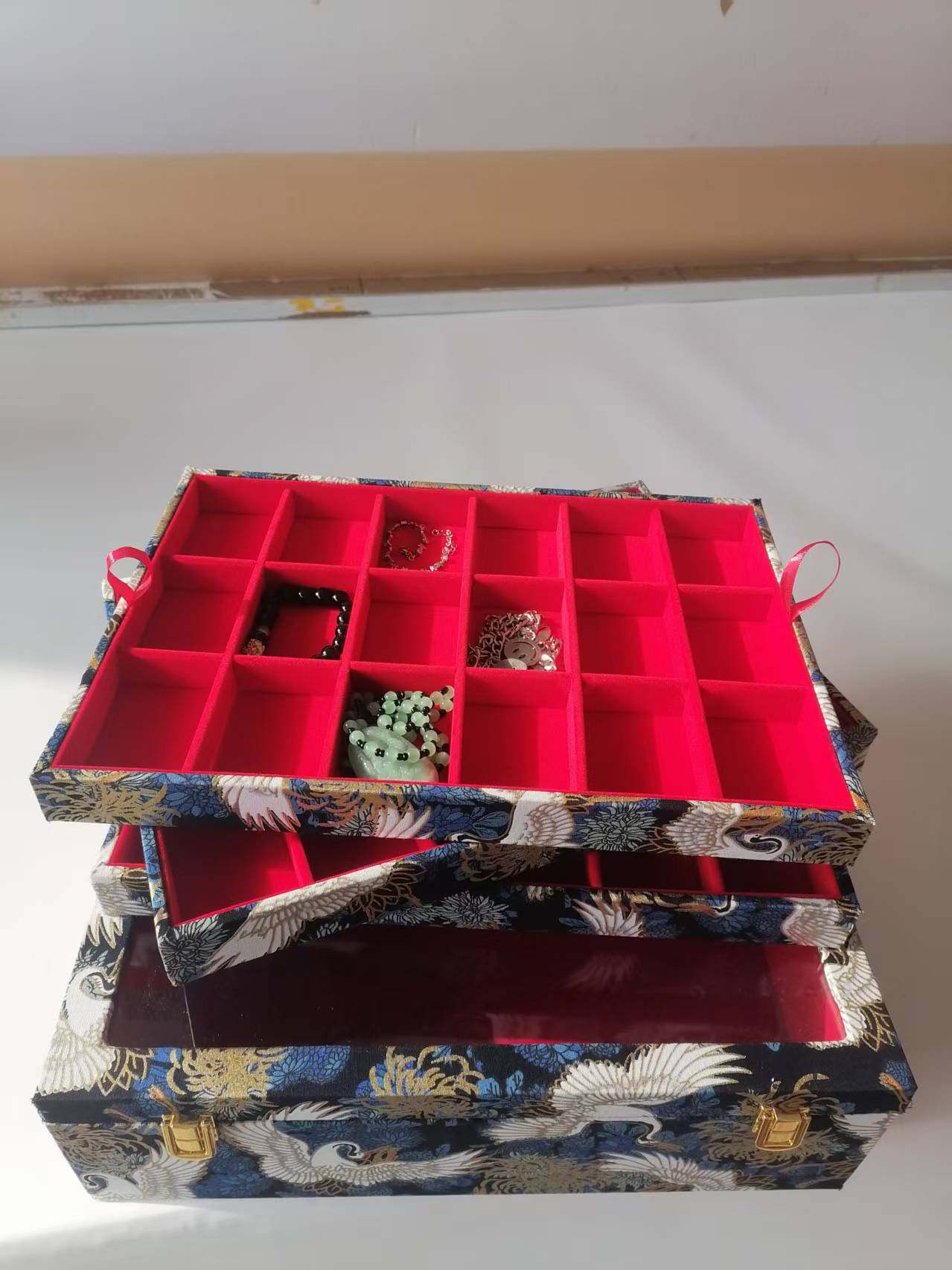 创意首饰架木制pu拉丝绒布项链手链收纳柜台直播间展示陈列道具