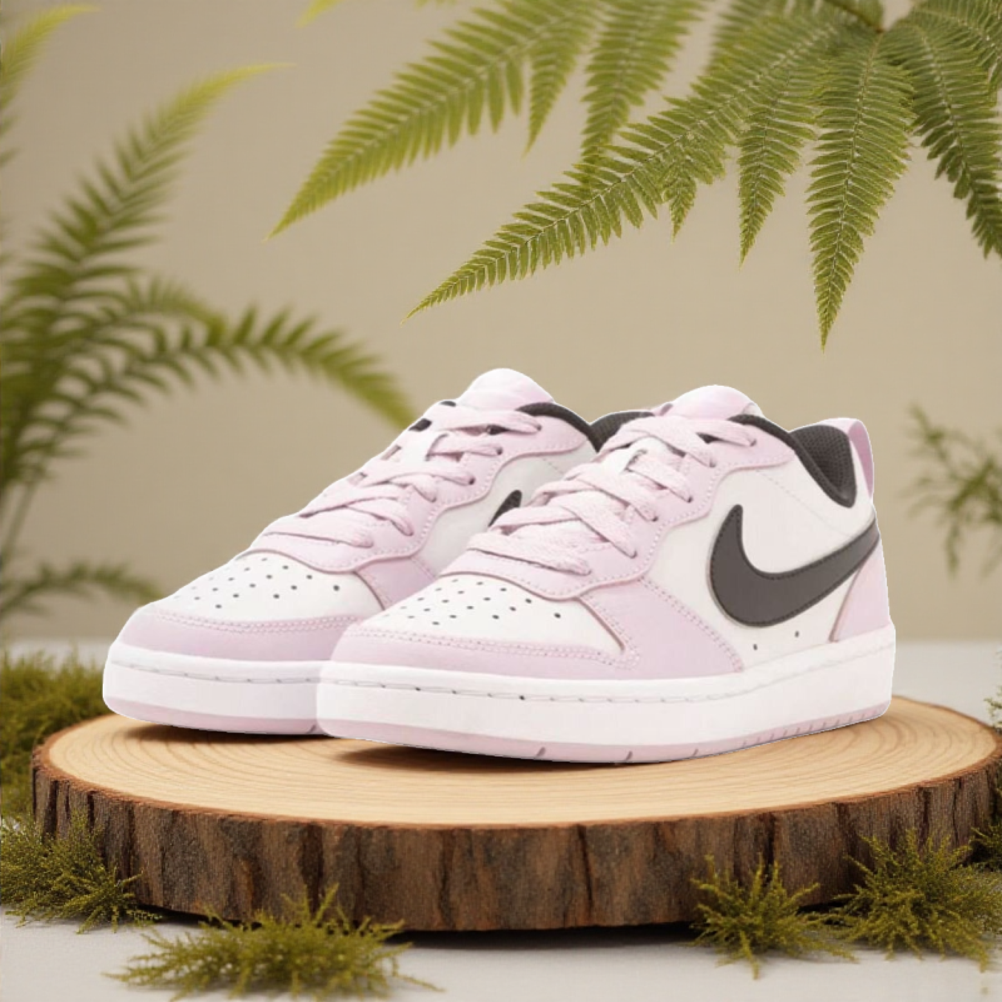 耐克Nike Court Borough Low 2樱花粉白粉低帮女款板鞋BQ5448-005