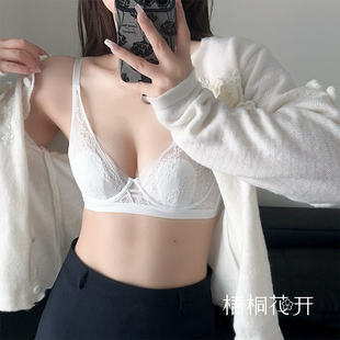 梧桐花开文胸性感蕾丝超薄水晶杯大胸显小上托侧收内衣HN24629