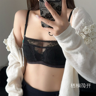梧桐花开文胸性感蕾丝美背超薄抹胸水晶杯大胸显小内衣HN24640