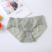 梧桐本色内裤 性感蕾丝刺绣网纱纯棉底档WN618116 女中低腰三角裤