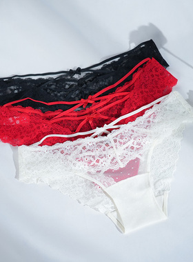 梧桐闺蜜内裤女低腰三角裤性感蕾丝舒适情趣镂空纯棉底裆GM23511