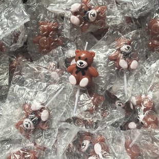 小熊蜡烛ins可爱卡通韩式 饰插件派对蜡烛摆件 儿童生日快乐蛋糕装