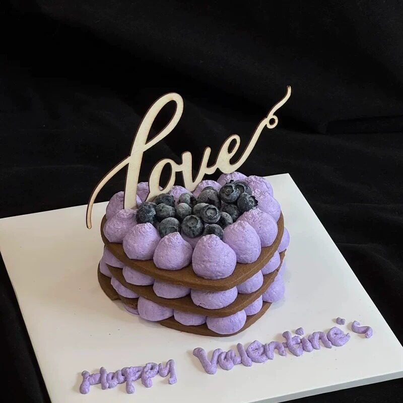 小红书情人节婚礼木质love蛋糕装饰情侣告白甜品台烘焙装扮插件