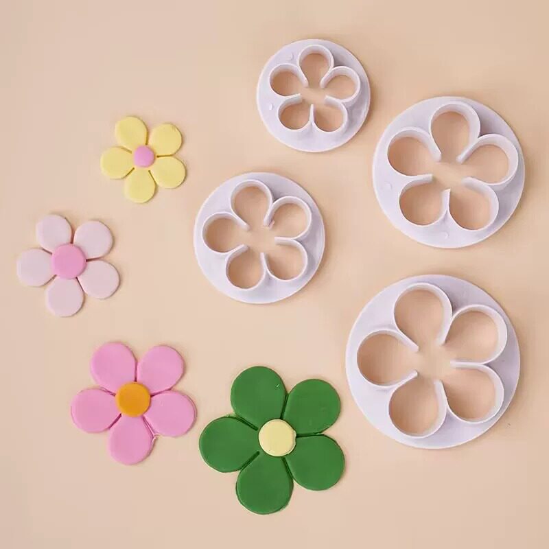 梅花五瓣花塑料切模套装工具翻糖花朵蛋糕烘焙装饰小花diy模具
