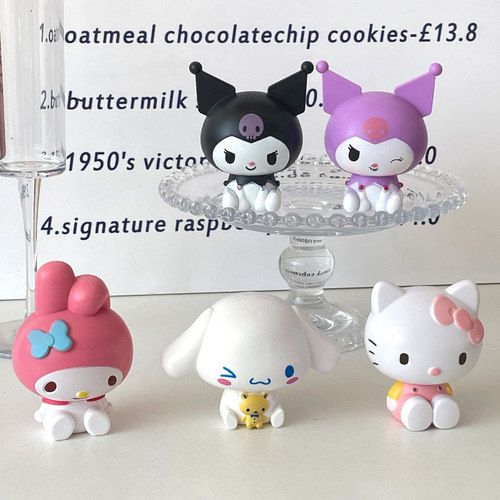 网红库洛米美乐蒂KT猫帕恰狗玉桂狗草莓熊女生生日蛋糕装饰摆件