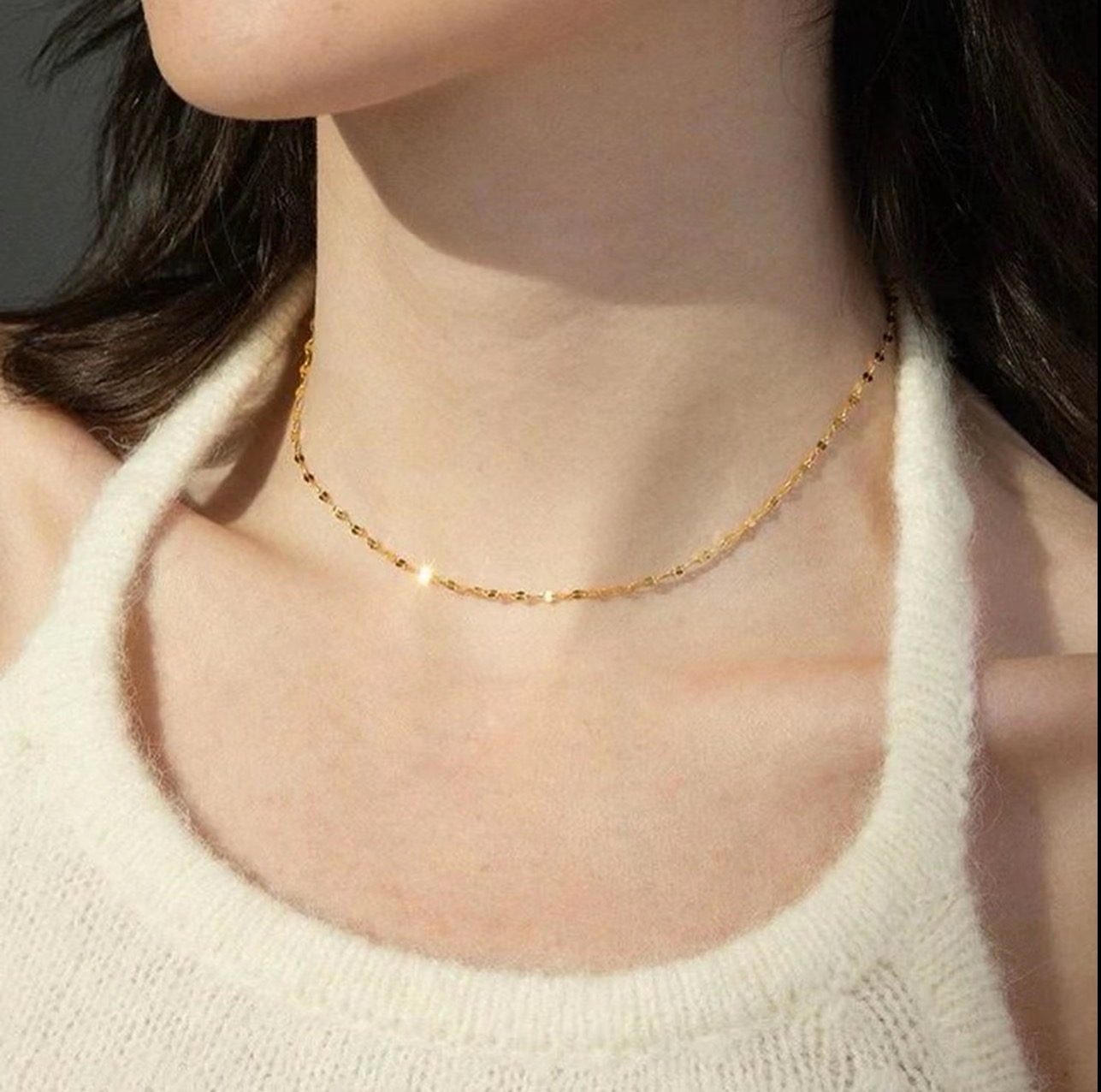 精工爆款高版本爆闪金片项链