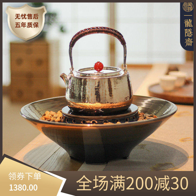 龙隐斋 金银烧观水电陶炉触摸式微晶家用烧水炉银壶茶炉茶室煮水