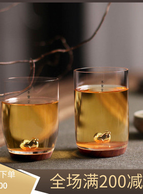 不觉堂木璃品茗杯私杯日式玻璃主人杯单杯大号茶杯功夫茶具配件