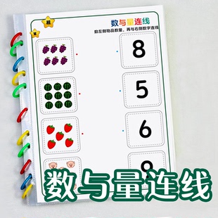 幼儿数与量连线对应配对教具宝宝数字认知学前数学计算思维练习