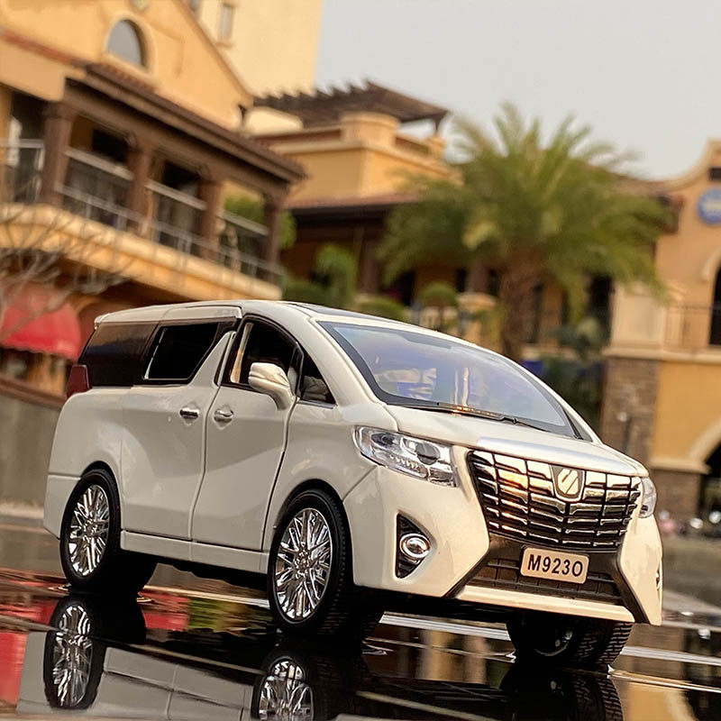 埃尔法商务车保姆车1:24合金模型汽车模型回力车适用于丰田玩具车