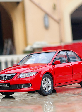 JKM 老款1/32马自达6经典合金车模转向避震六开门灯光模型玩具车