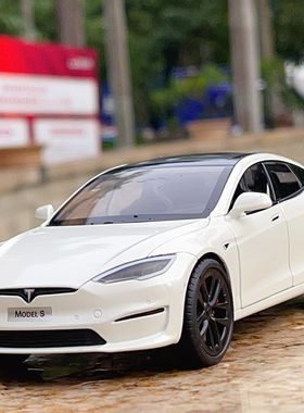 1:24特斯拉S汽车模型仿真合金车模儿童玩具声光回力车生日礼品男