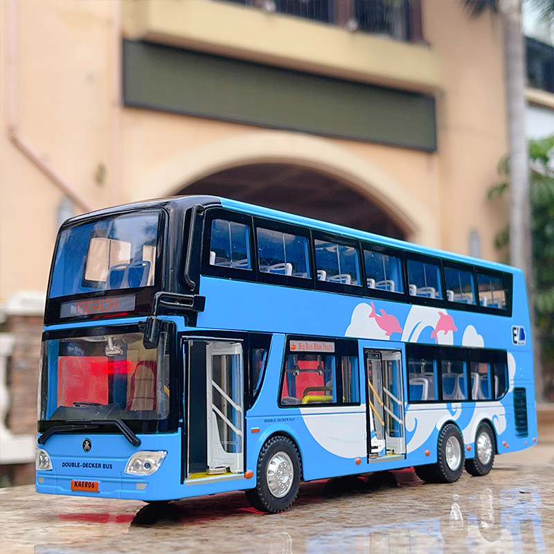 双层公共汽车巴士合金车模玩具车