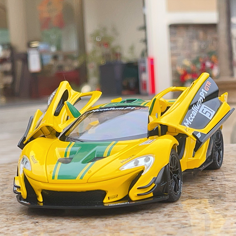 1:22迈凯仑P1 GTR仿真合金跑车模型声光回力男孩玩具车收藏摆件礼,玩具/童车/益智/积木/模型,合金车/玩具仿真车/收藏车模,淘宝优惠券,粉丝福利购,淘宝优惠卷
