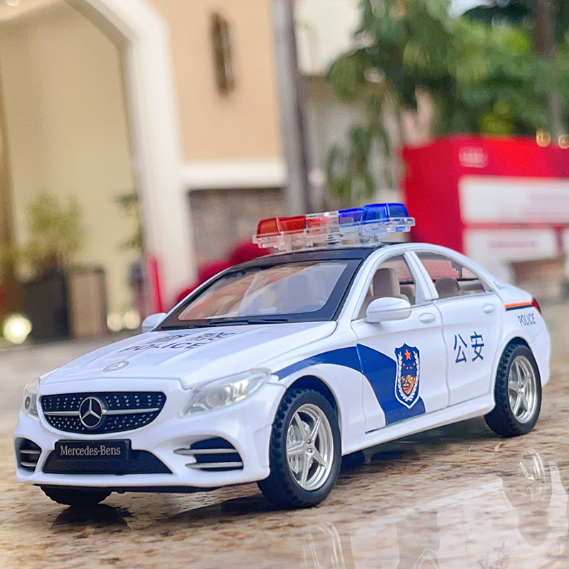 奔驰C260汽车模型警车110玩具车