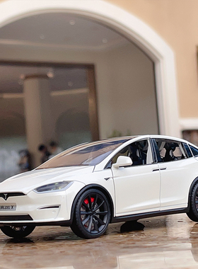 仿真特斯拉modelX合金车模型摆件鸥翼门跑车声光回力儿童汽车玩具