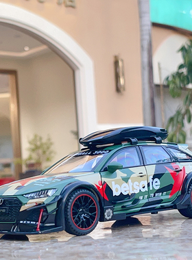 1:24奥迪RS6跑车模型仿真合金车模玩具车男孩小汽车模型收藏摆件