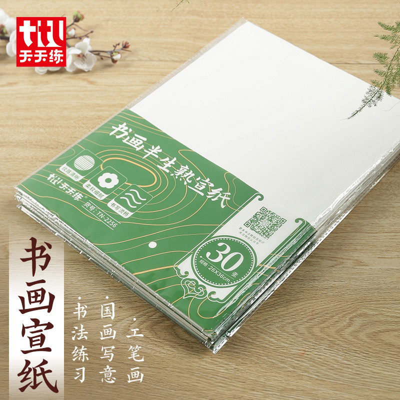天天练8K4k半生熟宣纸生宣A4书法专用纸作品纸国画工笔画初学者图片