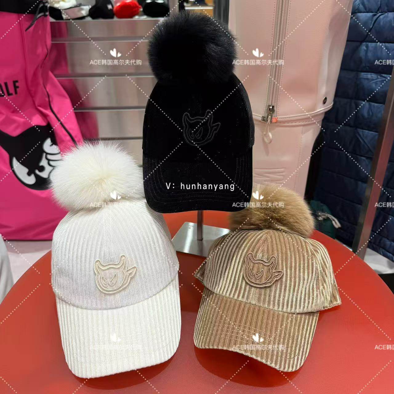 WAAC高尔夫球帽女士25冬季新款百搭休闲时尚运动保暖防风防晒帽