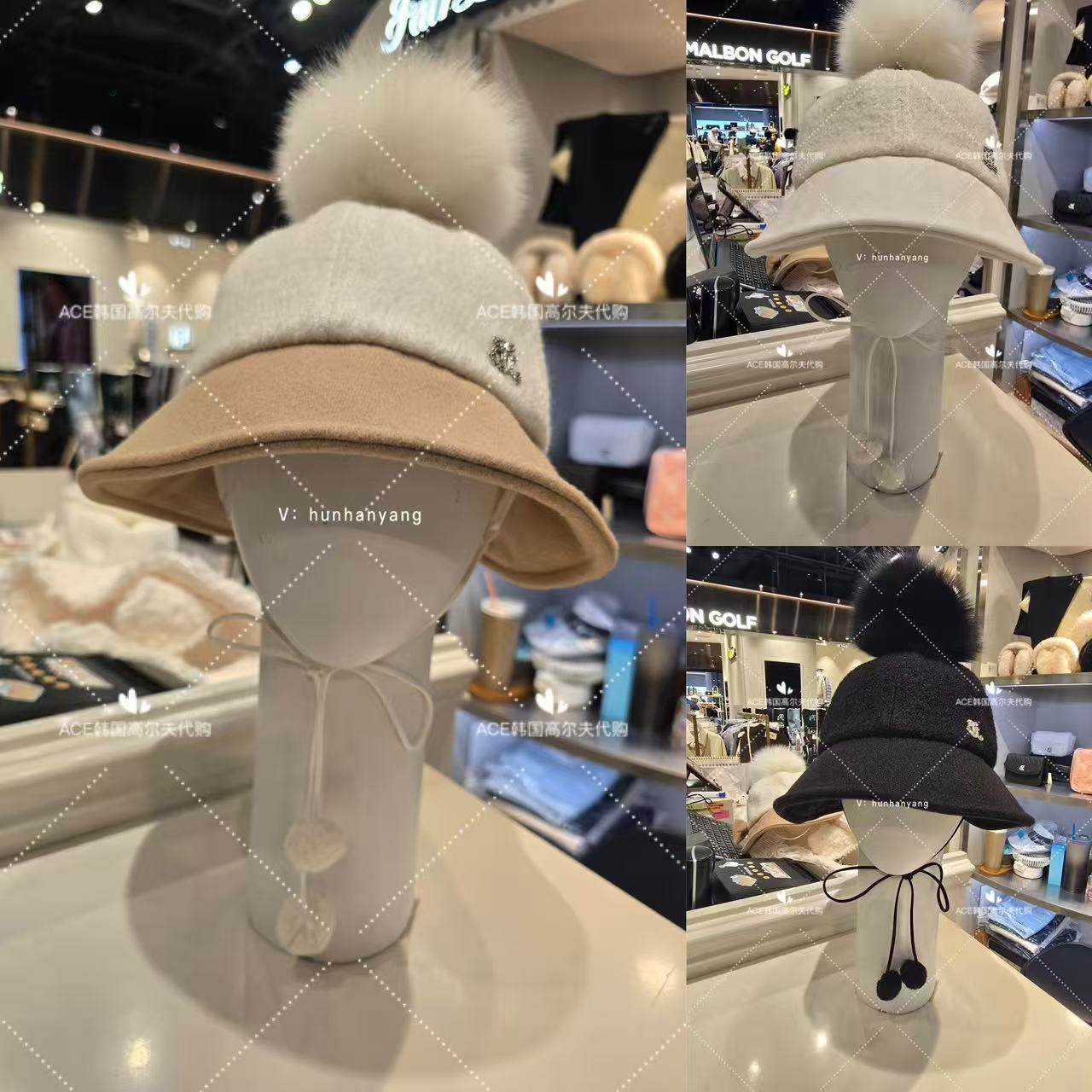 FL高尔夫球帽女士25冬季新款百搭休闲时尚运动保暖防风渔夫防晒帽