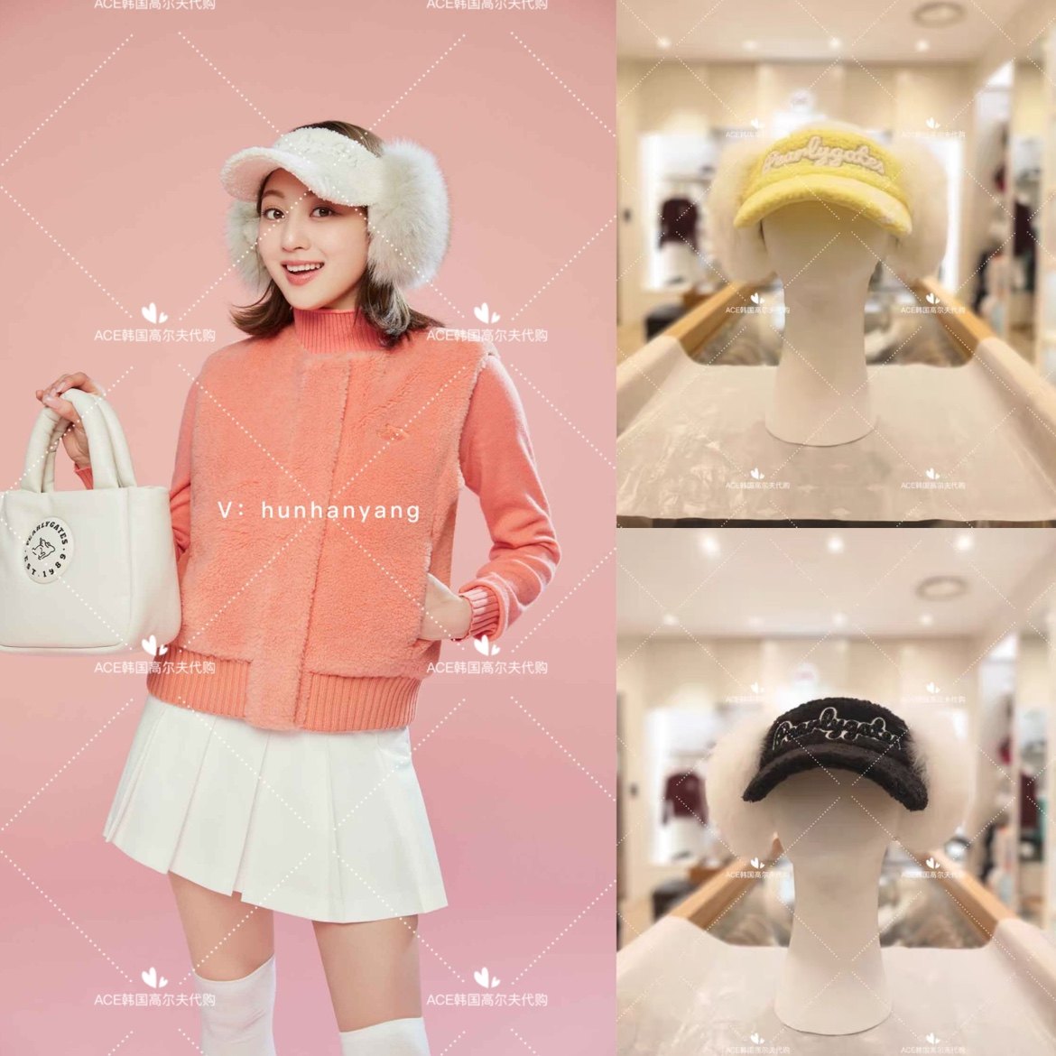 PG高尔夫保暖休闲运动无顶防晒帽