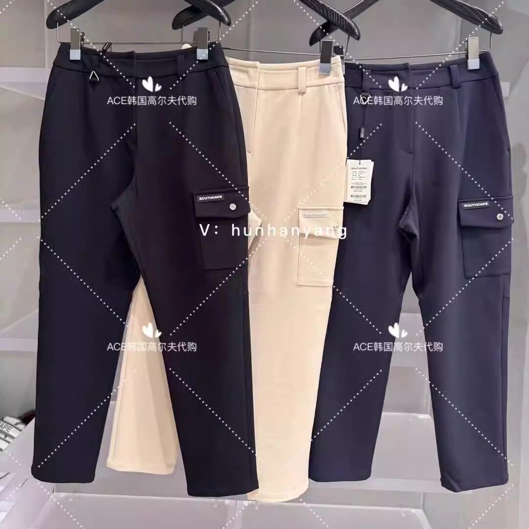 SouthCape女士高尔夫服装24秋新款百搭休闲运动纯色修身长裤PT02