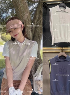 St ANDREWS折扣高尔夫女士2023秋季百搭LOGO翻领针织无袖上衣