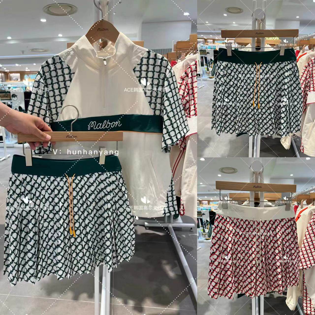 Malbon女士高尔夫服装24夏季折扣百搭休闲运动半身裙时尚印花短裙