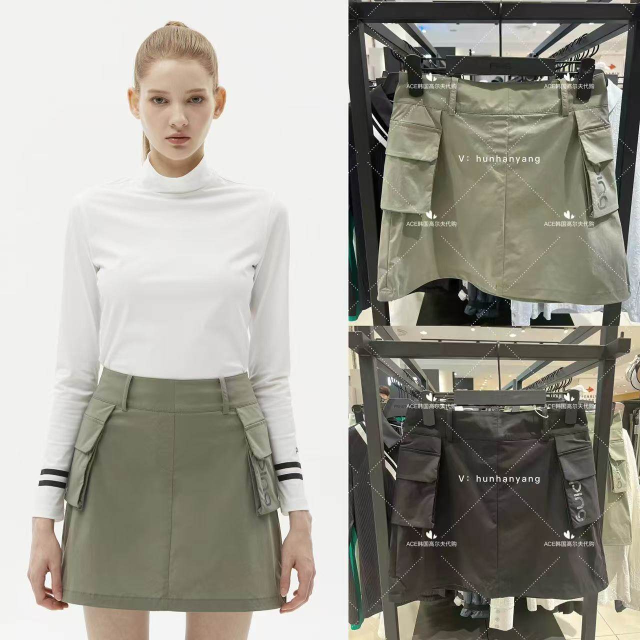 PING女士高尔夫球服24春季折扣百搭工装口袋休闲运动半身裙短裙