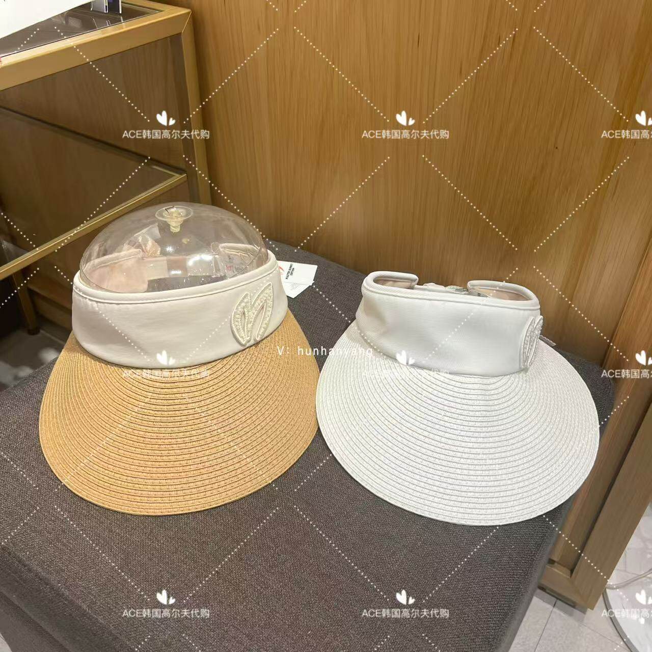 小兔子女士高尔夫天然草无顶帽