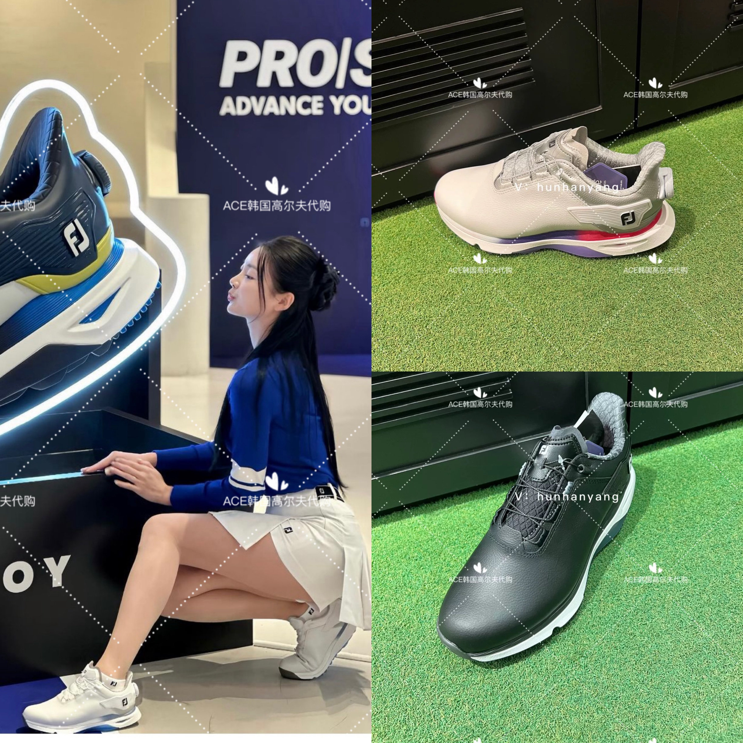 FJfootjoy女士高尔夫球鞋24春季新款百搭休闲运动BOA增高运动球鞋