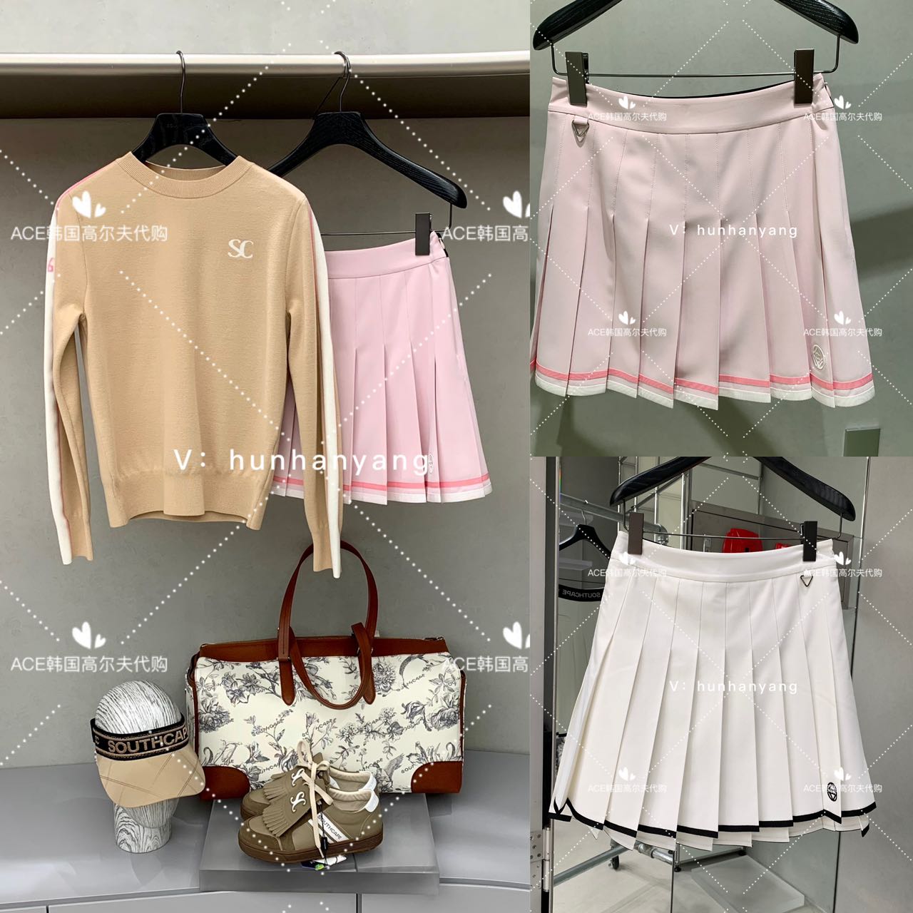 SouthCape女士高尔夫裙挥杆百褶