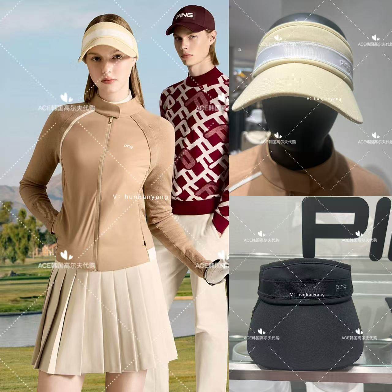PING高尔夫球帽女士25初秋新款百搭休闲时尚运动无顶空顶防晒帽