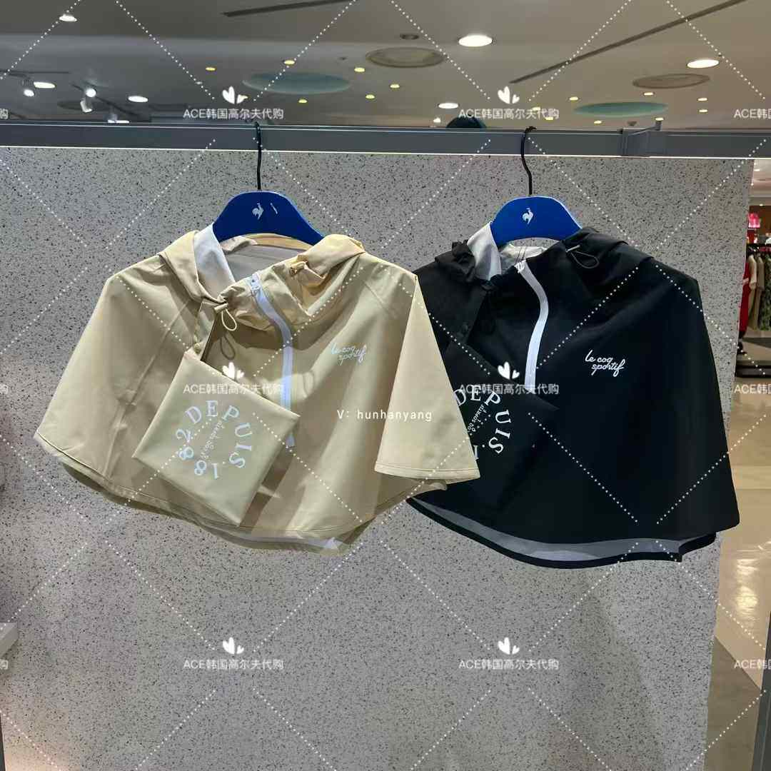 公鸡女士高尔夫折扣服装25春季百搭休闲运动修身连帽短款时尚雨衣