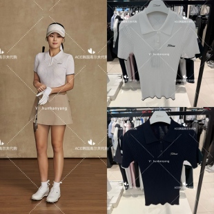 Titleist泰特利斯女士高尔夫短袖26夏季新款休闲运动针织翻领短袖