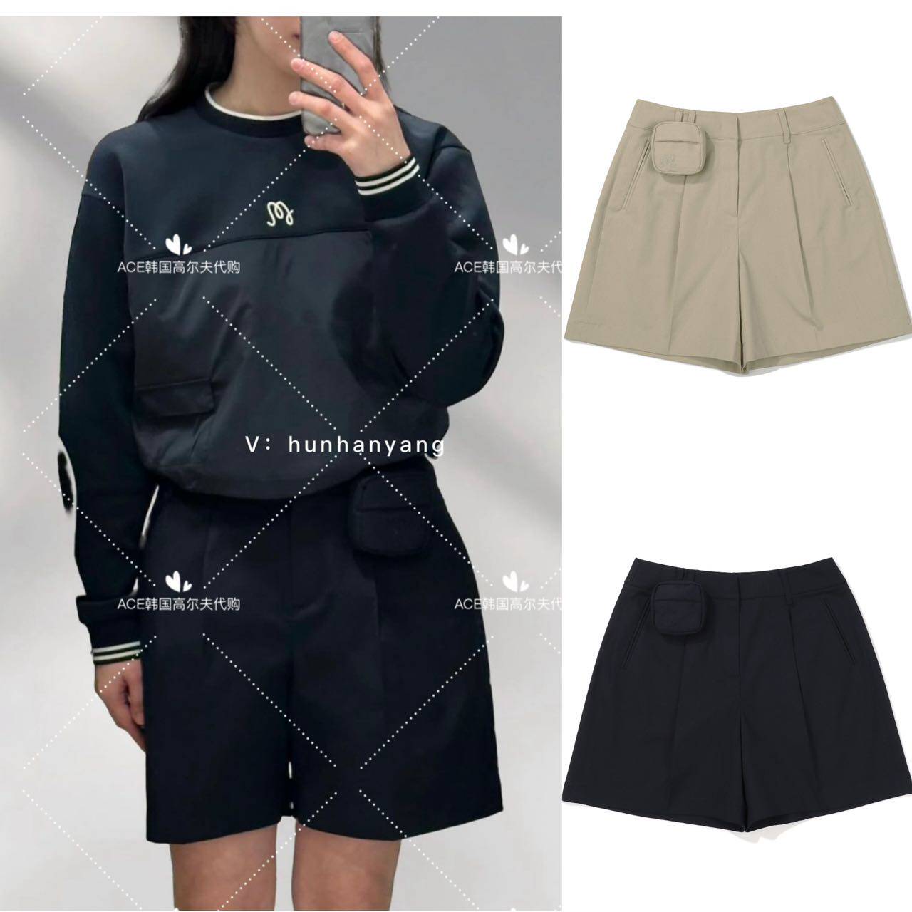 Malbon女士高尔短裤24春季折扣百搭休闲运动时尚纯色球球包短裤