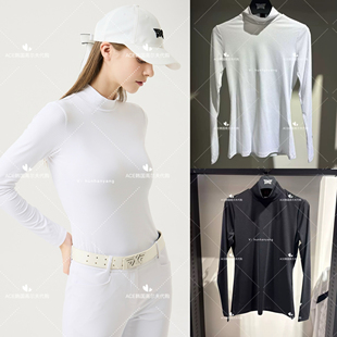 PXG女士高尔夫折扣长袖打底25春季纯色休闲时尚运动舒适半高领长T