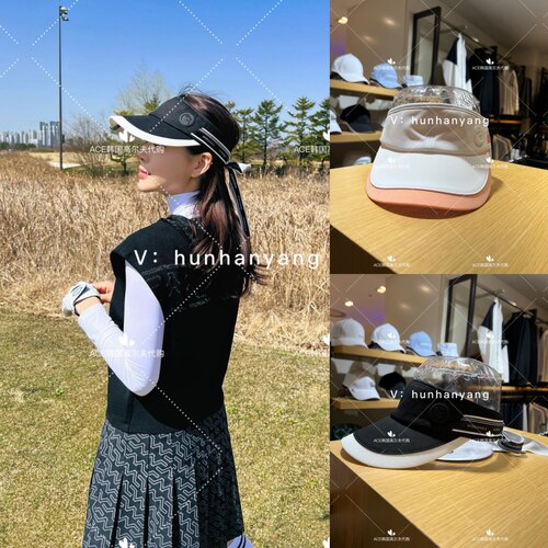 高尔夫女士飘带蝴蝶结防晒帽