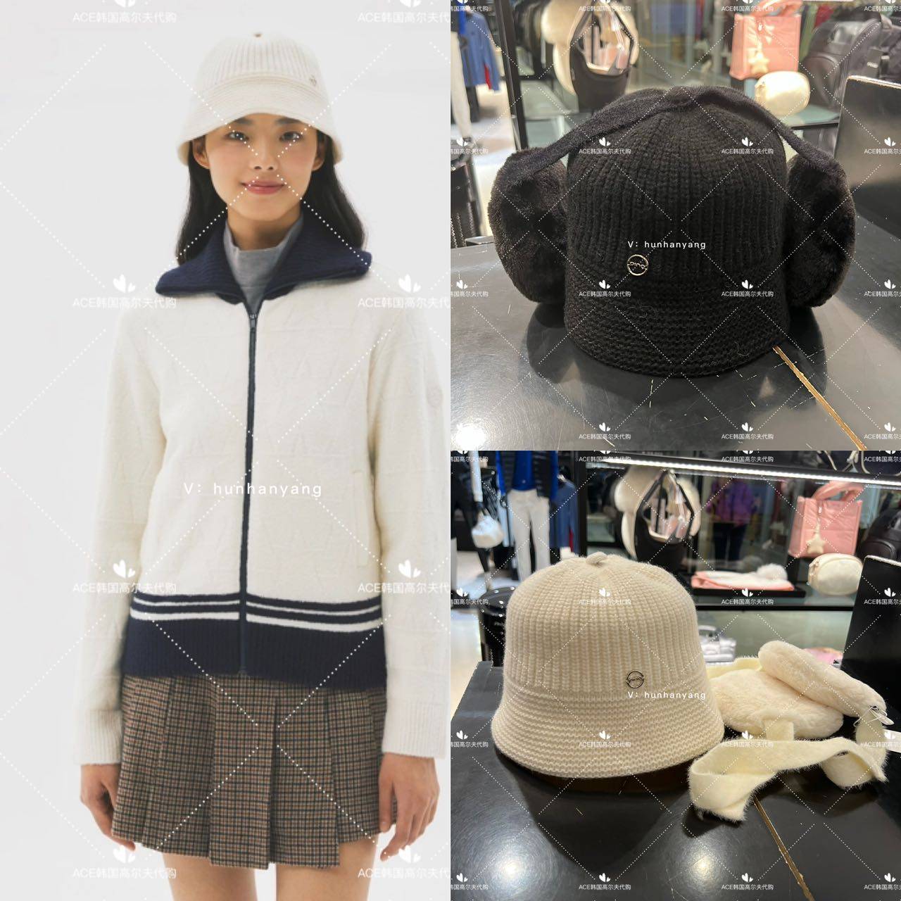 PING女士高尔夫折扣球帽24秋冬休闲时尚运动保暖防风护耳防晒帽