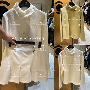 Wangle高尔夫女士2022秋冬折扣百搭LOGO毛绒保暖花领休闲运动长袖