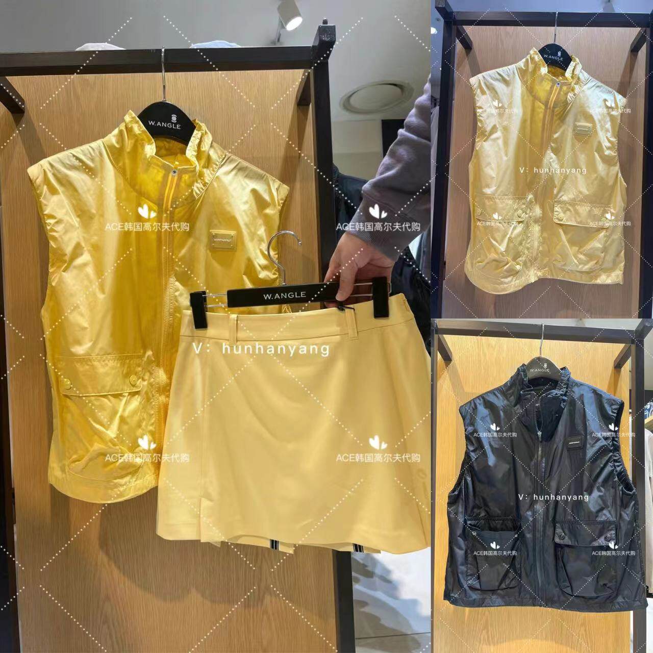 Wangle高尔夫女士服装24春季折扣拉链休闲运动马甲外套WWP24671